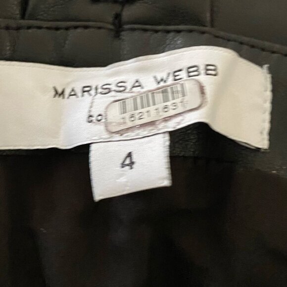 Marissa Webb Black Belted Mini Faux Leather Skirt Grunge Moto Size 4 Grunge • - Picture 6 of 9